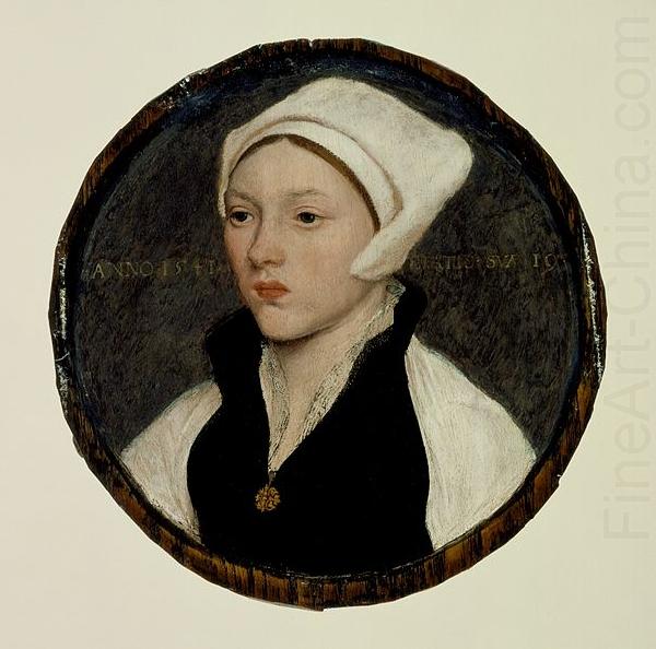 HOLBEIN, Hans the Younger Portrait of a Young Woman with a White Coif china oil painting image